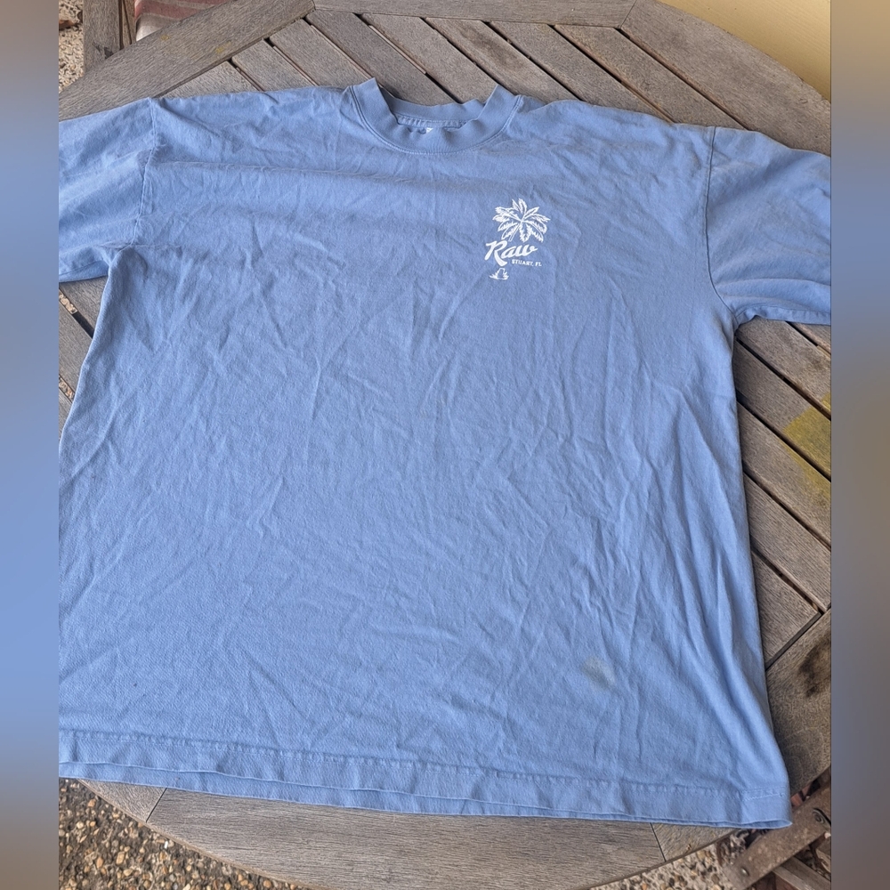 Raw From The Ground Up Blue Graphic T-Shirt